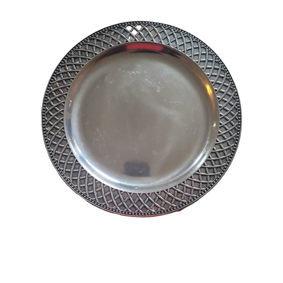 3 Pack Wilton Armetale Basketweave Serving Dish Platter set oval, basket, round - Picture 11 of 16